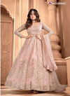 Off White Colour Latest Fancy Designer Festive Wear Butterfly Net With Front Back Embroidery Work Gown Collection 8356-A